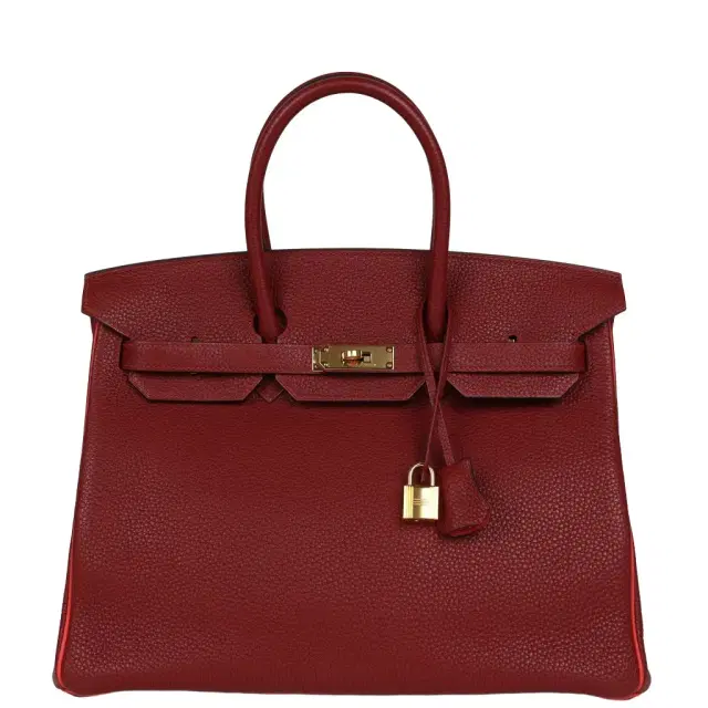 HERMÈS Pre-owned Hermes Special Order (HSS) Birkin 35 Rouge H Verso Togo Gold Hardware