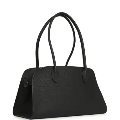 The Row The Row Soft Margaux Shoulder 12 Bag Black Calfskin Silver Hardware | Thumbnail 2 The Row The Row Soft Margaux Shoulder 12 Bag Black Calfskin Silver Hardware | Thumbnail 2
