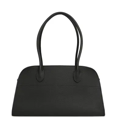 The Row The Row Soft Margaux Shoulder 12 Bag Black Calfskin Silver Hardware | Thumbnail 4 The Row The Row Soft Margaux Shoulder 12 Bag Black Calfskin Silver Hardware | Thumbnail 4