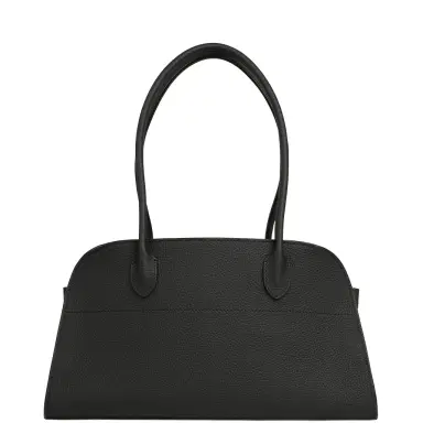 The Row The Row Soft Margaux Shoulder 12 Bag Black Calfskin Silver Hardware | Thumbnail 1 The Row The Row Soft Margaux Shoulder 12 Bag Black Calfskin Silver Hardware | Thumbnail 1