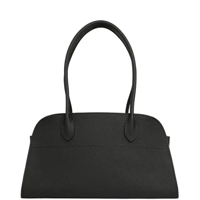 The Row The Row Soft Margaux Shoulder 12 Bag Black Calfskin Silver Hardware