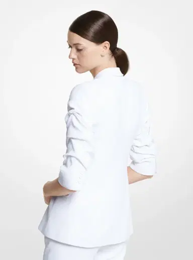 Michael Kors Collection Double Crepe Sablé Crushed-Sleeve Blazer | Thumbnail 2 Michael Kors Collection Double Crepe Sablé Crushed-Sleeve Blazer | Thumbnail 2