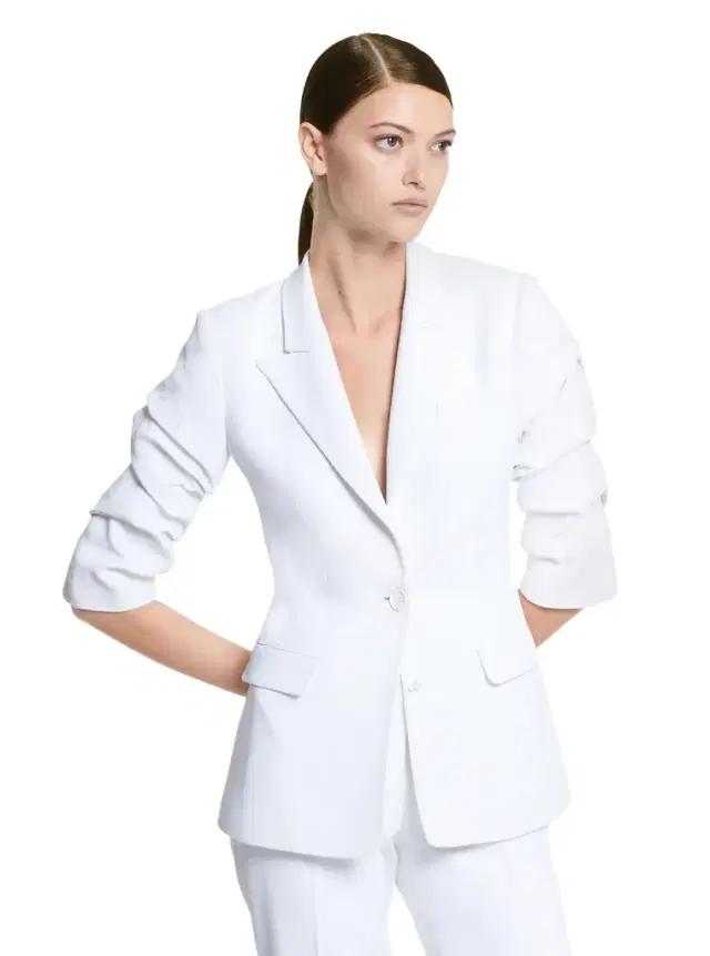 Michael Kors Collection Double Crepe Sablé Crushed-Sleeve Blazer