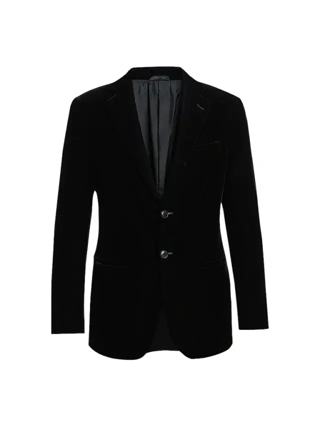 Giorgio Armani Men's Velvet Single-Breasted Velvet Dinner Jacket - Black Beauty - Size 48