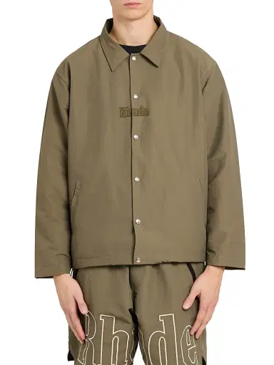 Rhude Men's Logo Cotton-Nylon Ripstop Coach's Jacket - Taupe | Thumbnail 3