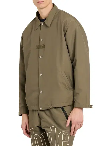 Rhude Men's Logo Cotton-Nylon Ripstop Coach's Jacket - Taupe | Thumbnail 4