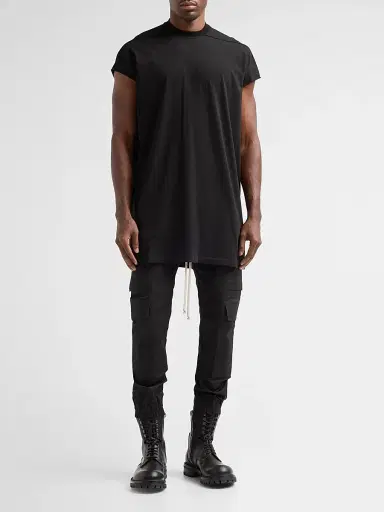 Rick Owens Men's Jumbo Cotton Crewneck T-Shirt - Black | Thumbnail 2