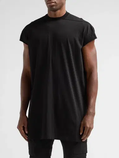Rick Owens Men's Jumbo Cotton Crewneck T-Shirt - Black | Thumbnail 4