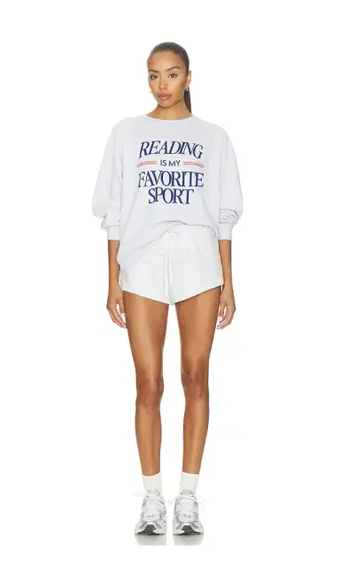 Sunny Somewhere Reading Is My Favorite Sport Raglan Crew Sweater | Thumbnail 4