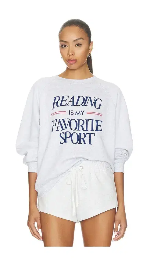Sunny Somewhere Reading Is My Favorite Sport Raglan Crew Sweater