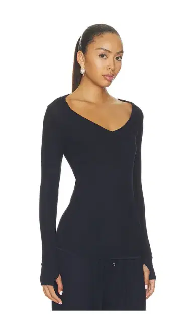 Michael Lauren Otis Long Sleeve Fitted V-neck | Thumbnail 2