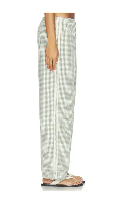 DONNI. The Cotton Gingham Stripe Crop Pant | Thumbnail 3