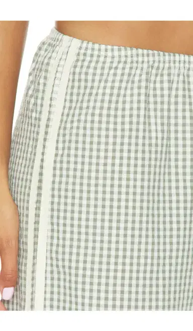 DONNI. The Cotton Gingham Stripe Crop Pant | Thumbnail 6