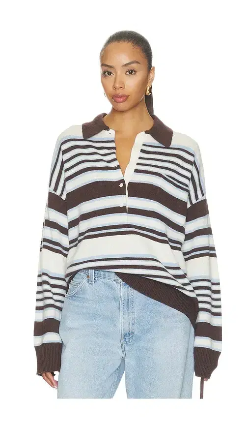 GOOD AMERICAN The Oversized Rugby Sweater