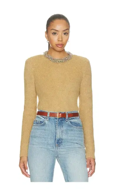 Self-Portrait Brown Beaded Trim Knit Jumper | Thumbnail 1