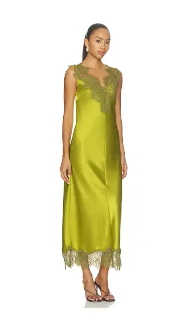 SIMONMILLER Bea Satin Lace Midi Dress | Thumbnail 2 SIMONMILLER Bea Satin Lace Midi Dress | Thumbnail 2