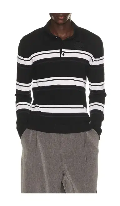 Canada Goose Petitot Striped Long Sleeve Knit Polo | Thumbnail 1