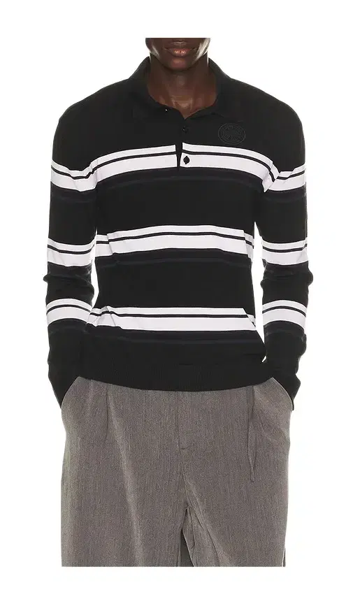 Canada Goose Petitot Striped Long Sleeve Knit Polo