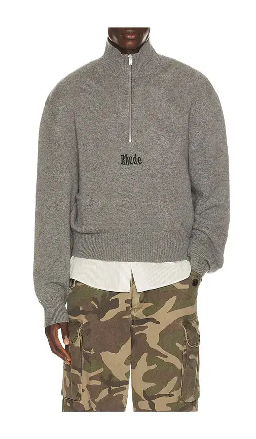 Rhude Quarter Zip Knit Top