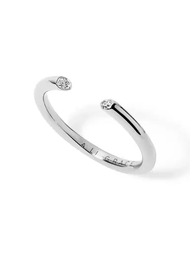 aligrace White Gold Tina Ring with Diamonds | Thumbnail 2