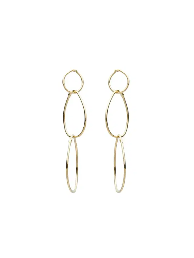 aligrace Yellow Gold Triple Hoop Earrings