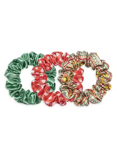 Slip Women's 3-Piece Pure Silk Scrunchie Set - Positano | Thumbnail 2