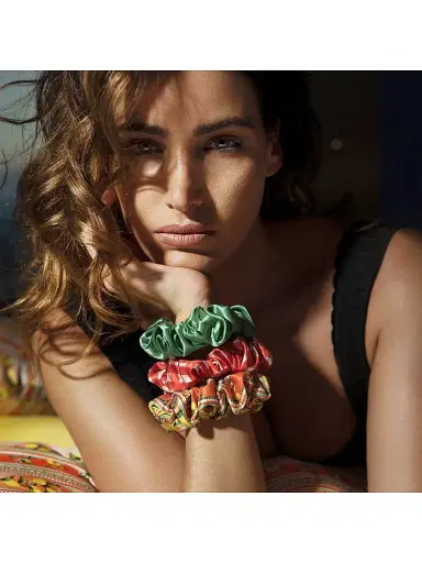 Slip Women's 3-Piece Pure Silk Scrunchie Set - Positano | Thumbnail 4