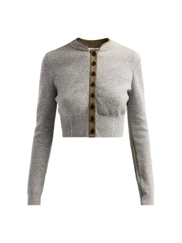Self-Portrait Women's Grey Contrast Placket Cardigan - Grey