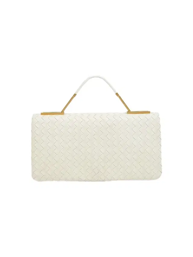 Women's The 70 Intrecciato Leather Clutch - Alabaster Brass