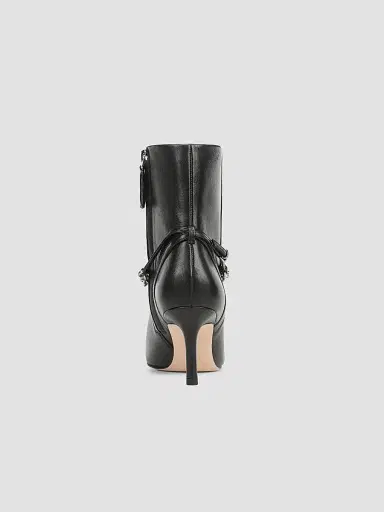 Favorite Daughter Women's Tate Leather Zip Short Booties - Black | Thumbnail 3