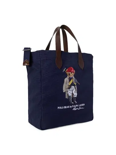 Polo Ralph Lauren Men's Embroidered Polo Bear Cotton Canvas Tote Bag - Newport Navy | Thumbnail 4