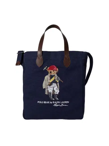 Polo Ralph Lauren Men's Embroidered Polo Bear Cotton Canvas Tote Bag - Newport Navy | Thumbnail 1