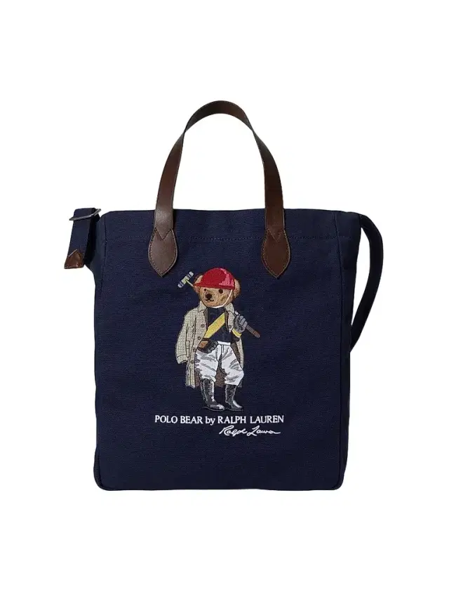 Polo Ralph Lauren Men's Embroidered Polo Bear Cotton Canvas Tote Bag - Newport Navy