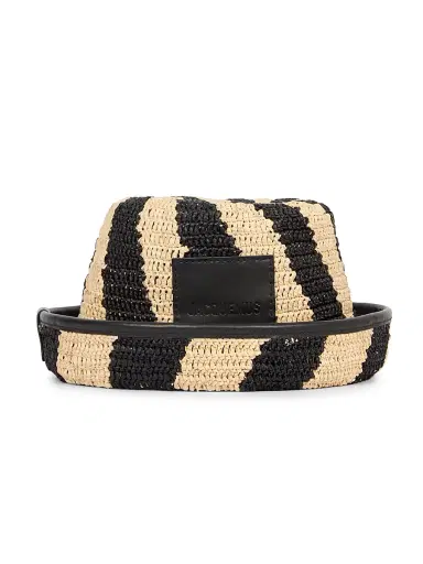 Jacquemus Men's Le Bob Soli Woven Hat - Black Natural | Thumbnail 4