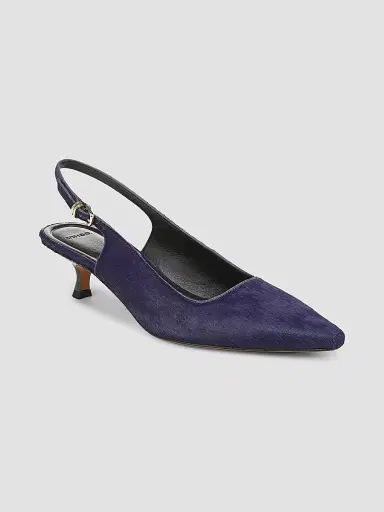 Vince Women's Sabra II 45MM Calf-Hair Slingback Kitten Heels - Ultramarine | Thumbnail 2