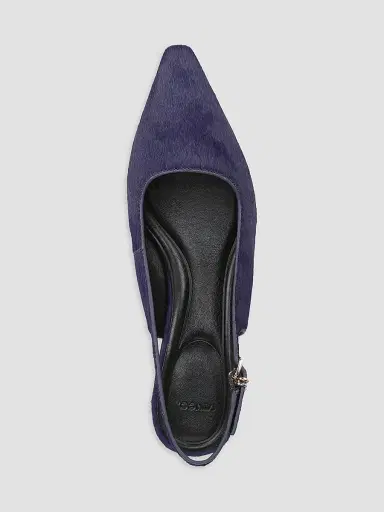 Vince Women's Sabra II 45MM Calf-Hair Slingback Kitten Heels - Ultramarine | Thumbnail 4