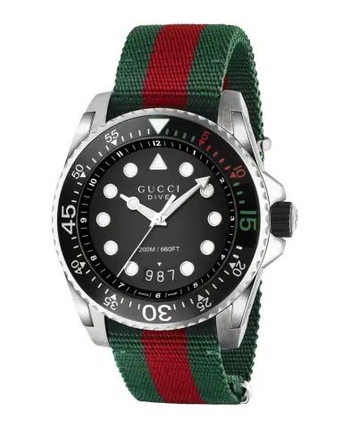 Gucci 45mm Dive Watch w/ Nylon Web Strap | Thumbnail 1