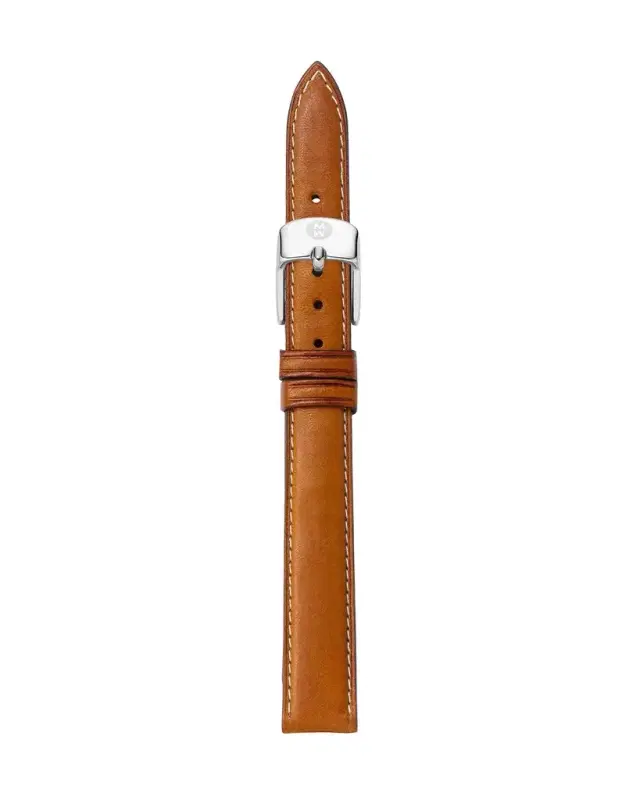 Michele 14mm Saddle Calfskin Leather Strap