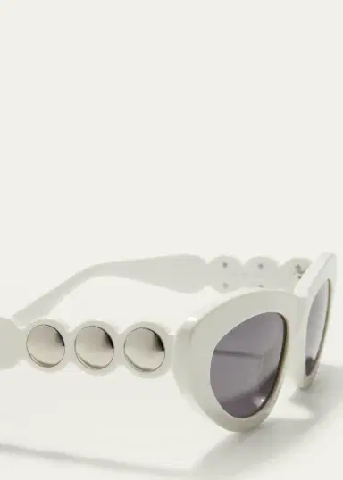 Alaïa Scallop Stud Metal & Acetate Cat-Eye Sunglasses | Thumbnail 4