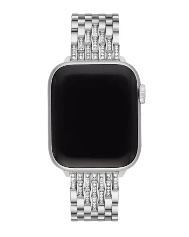 Michele 7-Link Stainless Steel Diamond Bracelet for Apple Watch