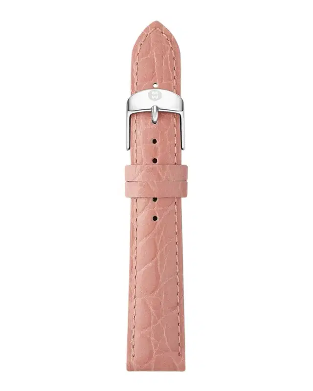Michele 16mm Embossed Crocodile Pattern Calf Leather Watch Strap