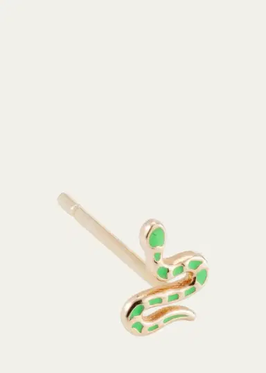 Alison Lou 14K Yellow Gold Snake Stud Earring, Single | Thumbnail 3