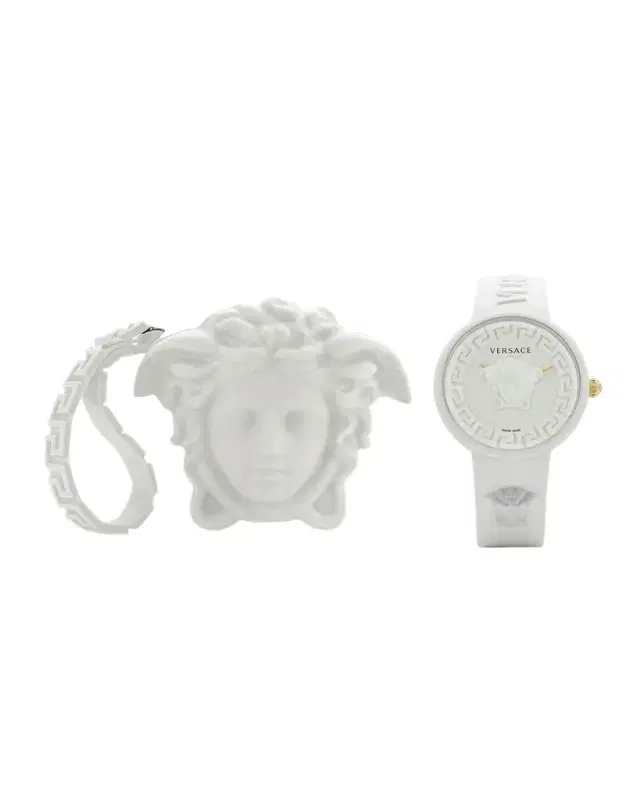 Versace Unisex Medusa Pop White Silicone Watch, 39mm