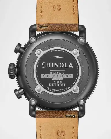 Shinola Men's Runwell Sport Chronograph Leather-Strap Watch, 48mm | Thumbnail 3