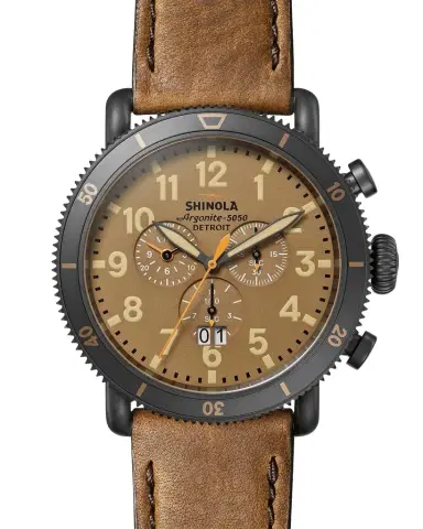 Shinola Men's Runwell Sport Chronograph Leather-Strap Watch, 48mm | Thumbnail 1