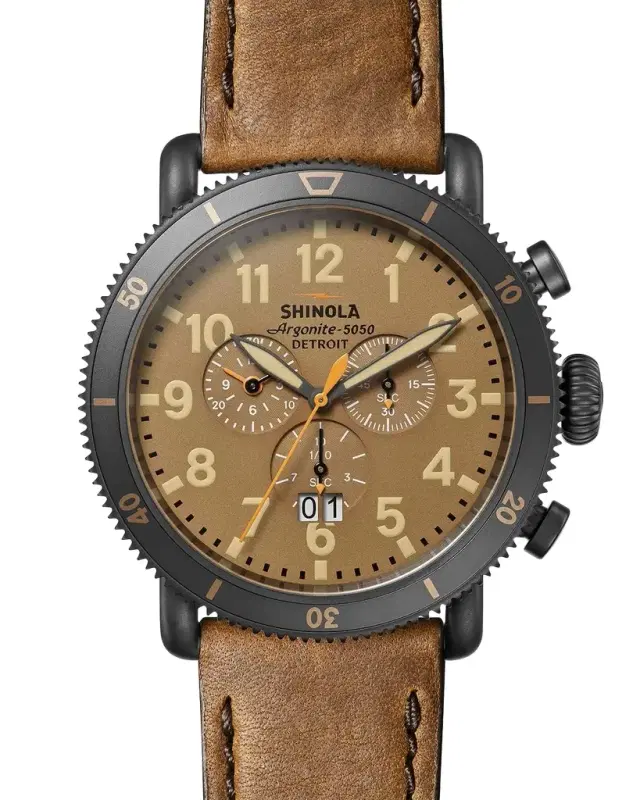 Shinola Men's Runwell Sport Chronograph Leather-Strap Watch, 48mm