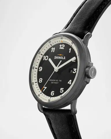 Shinola Canfield Model C Leather Strap Watch, 43mm | Thumbnail 2