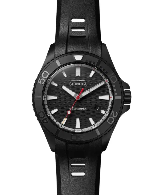 Shinola Monster Automatic Rubber-Strap Watch, 43mm