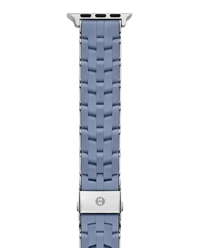 Michele 5 Link Silicone Wrapped Bracelet Band for Apple Watch, Blue Dusk