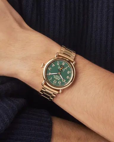 Shinola Men's Runwell Gold-Tone Bracelet Watch, 41mm | Thumbnail 2